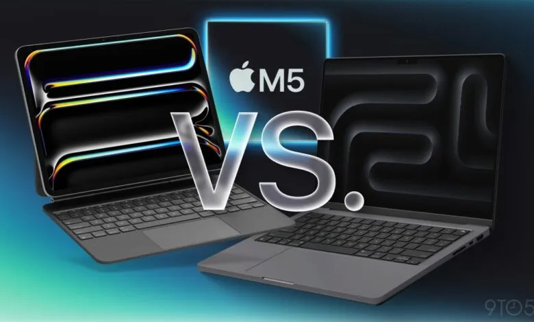 Comparison of Apple iPad Pro and MacBook Pro with M5 chip.