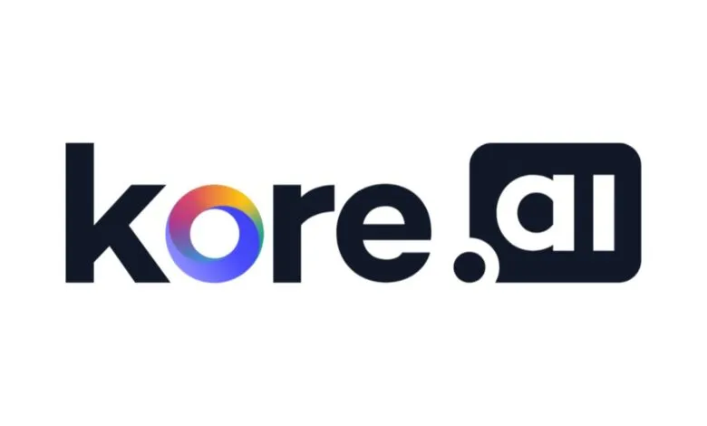 Kore.ai logo with colorful 'o' and dark blue text.