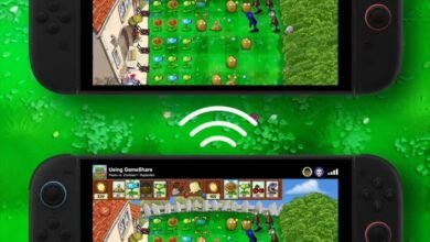 Two Nintendo Switch consoles displaying the game Plants vs. Zombies: Replanted.