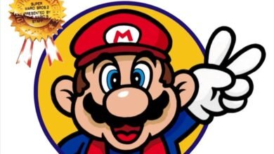 Mario giving a peace sign with a Super Mario Bros. 2 award ribbon.