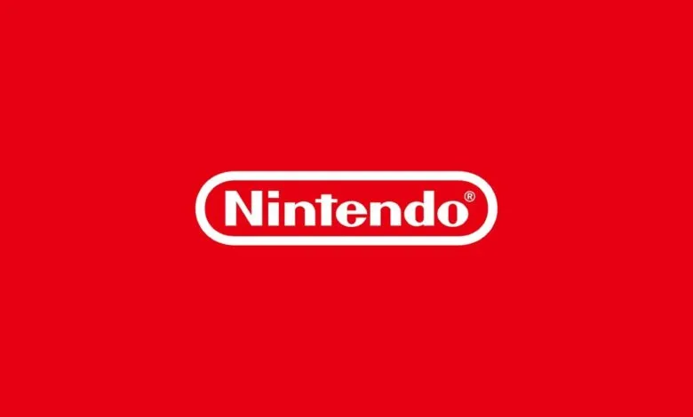 The white Nintendo logo with a red background.