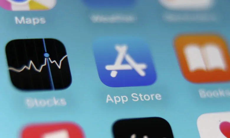 Close-up of the App Store icon on a smartphone screen.