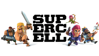Supercell logo with characters from Clash of Clans and Clash Royale