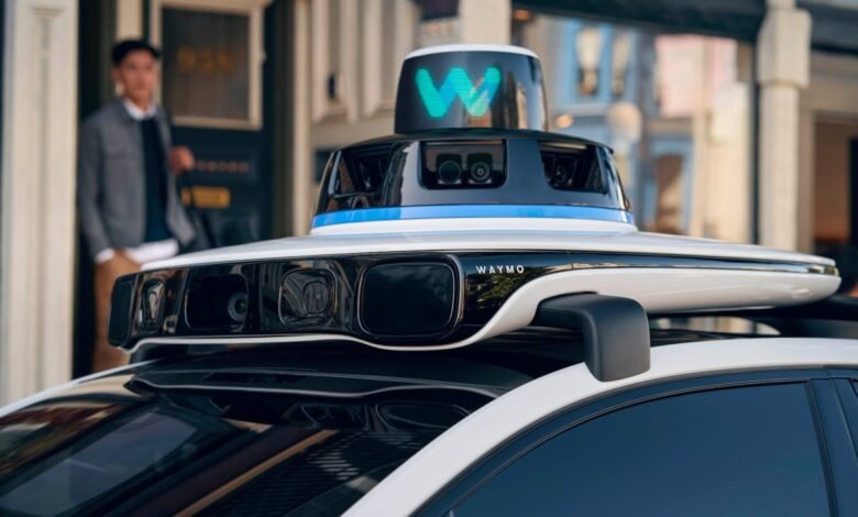 Close-up of Waymo's fifth-generation autonomous vehicle sensor suite.