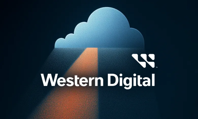 Western Digital logo with a stylized cloud and light beam.