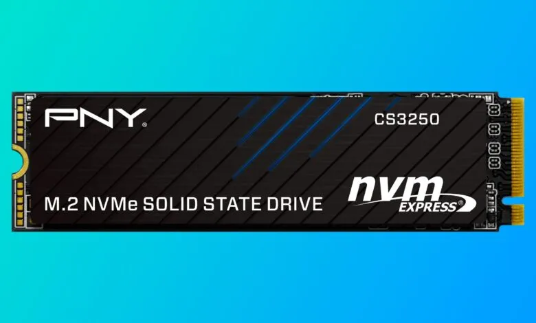 PNY CS3250 M.2 NVMe Solid State Drive with NVMe Express logo