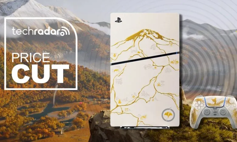 PlayStation 5 console and DualSense controller with a Japanese-inspired design.