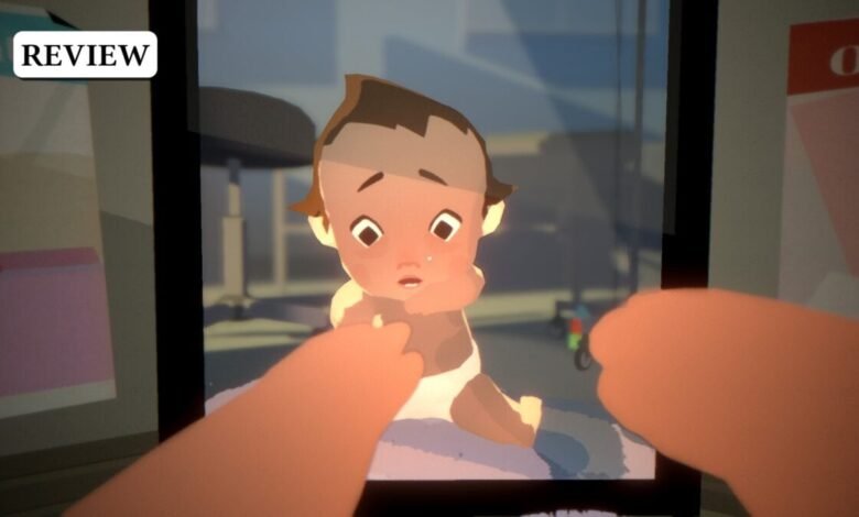 Animated baby in a diaper looking surprised, with hands reaching out.