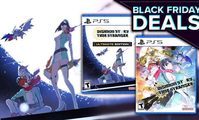 Digimon Story: Cyber Sleuth Hacker's Memory game cases for PS5 with anime characters and Digimon.