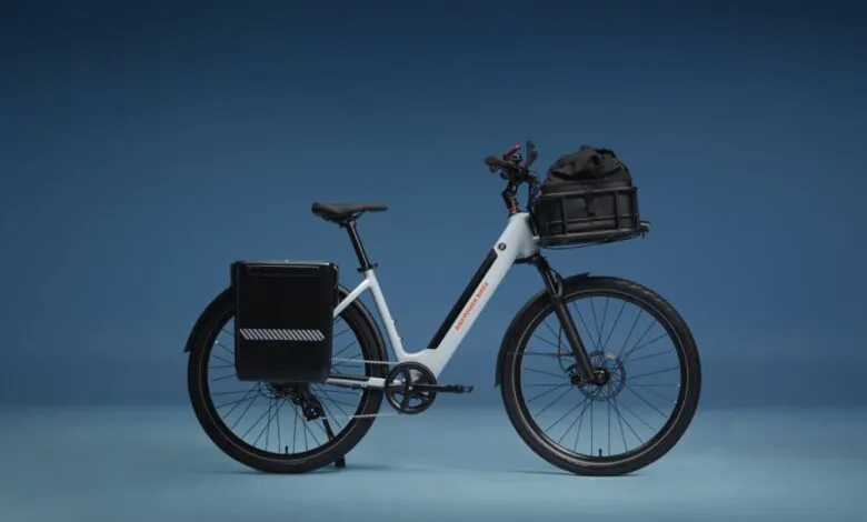 Rad Power Bikes electric bike with front and rear cargo storage.