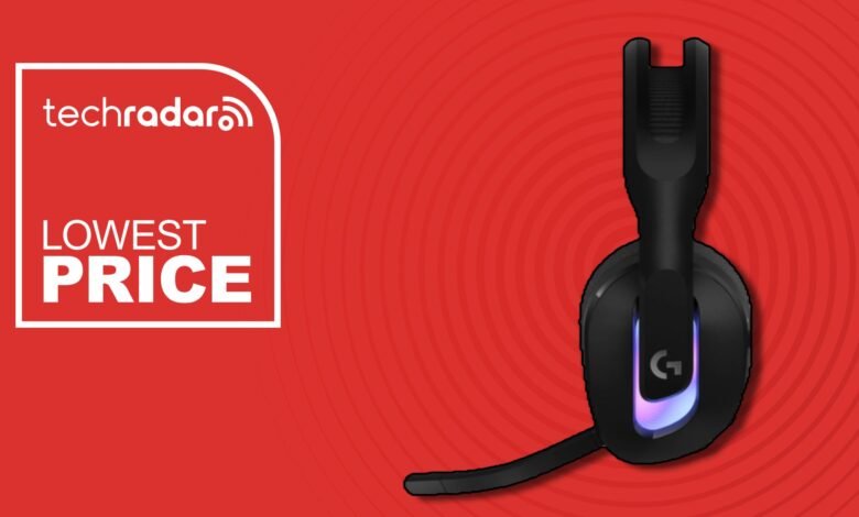 Black gaming headset with RGB lighting and a microphone, next to a 'Lowest Price' graphic.