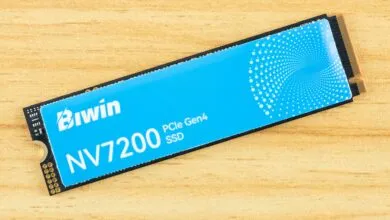 Biwin NV7200 PCIe Gen4 SSD on a wooden surface