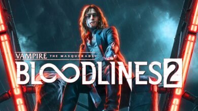 Vampire: The Masquerade - Bloodlines 2 game title with a vampire character.