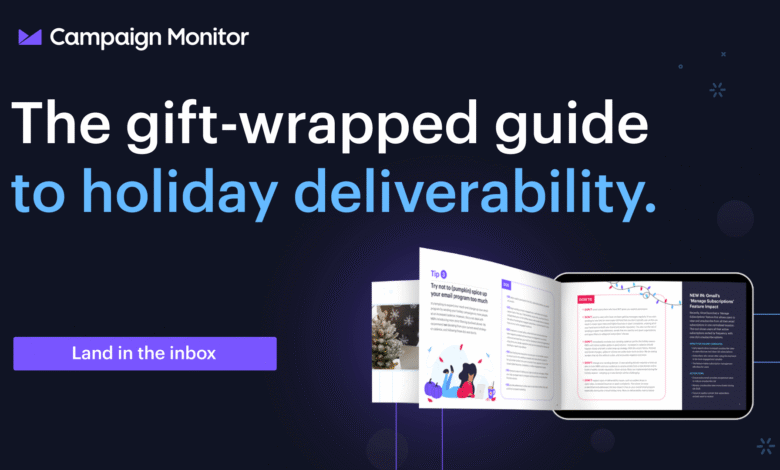 Campaign Monitor logo and headline about holiday email deliverability.