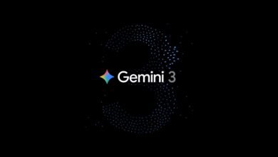 Gemini 3 logo with a colorful star and a large number 3 made of dots.