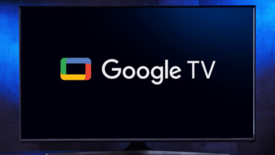 Google TV logo displayed on a modern television screen.