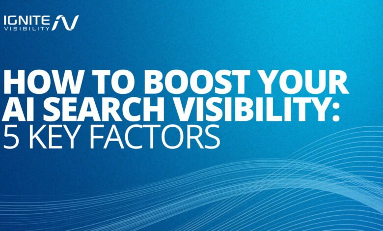 Ignite Visibility logo and text 'How to Boost Your AI Search Visibility: 5 Key Factors'