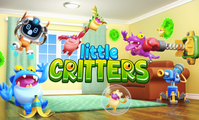 Cartoon critters and a robot in a playful room setting with the game title 'Little Critters'.