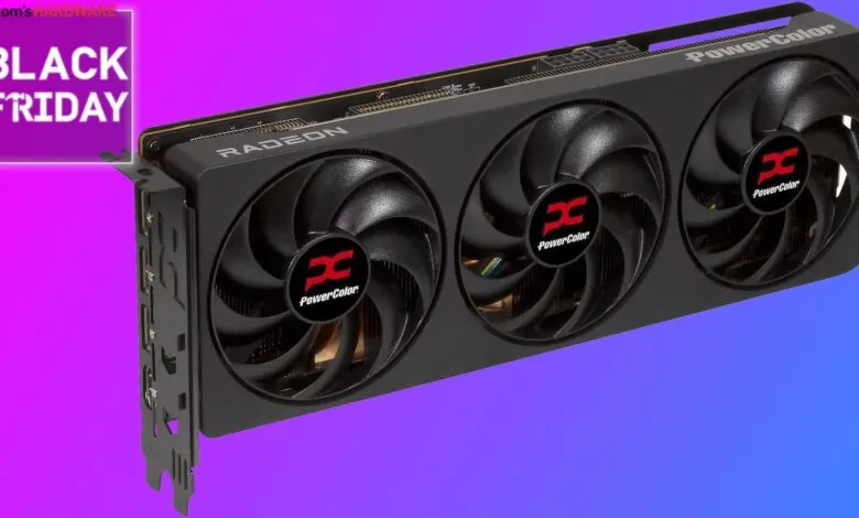 PowerColor Radeon graphics card with three fans, Black Friday deal.