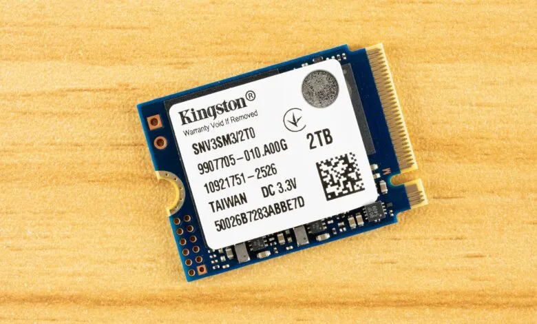 Kingston 2TB NVMe M.2 SSD on a wooden surface
