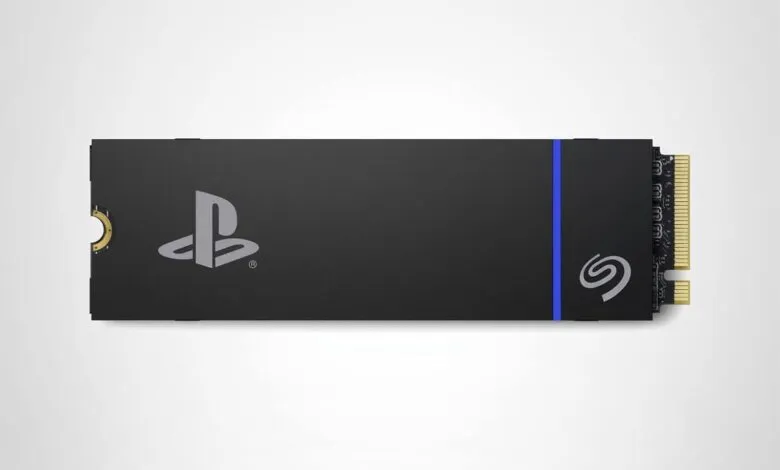 Seagate Game Drive SSD for PS5, black with PlayStation and Seagate logos.