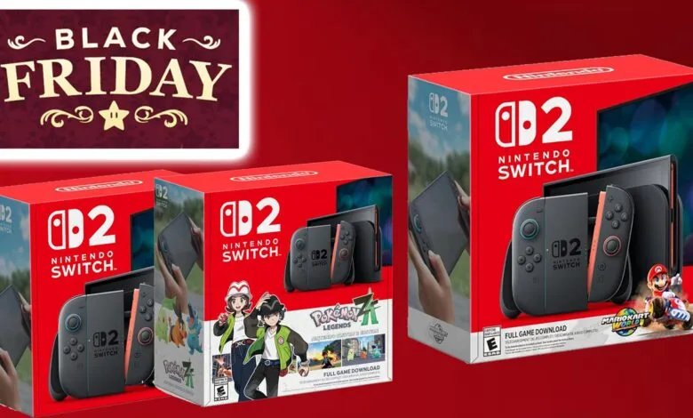 Nintendo Switch 2 consoles with Black Friday promotion.