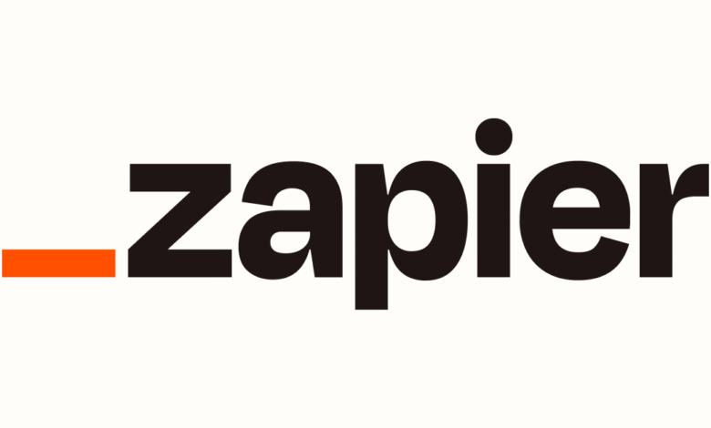 The Zapier logo featuring the word 'zapier' in bold black font with an orange underscore.
