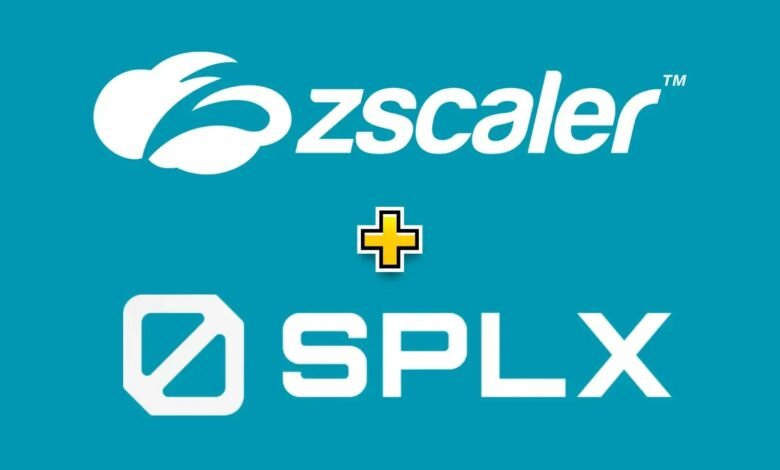 Zscaler and SPLX logos with a plus sign in between on a teal background.