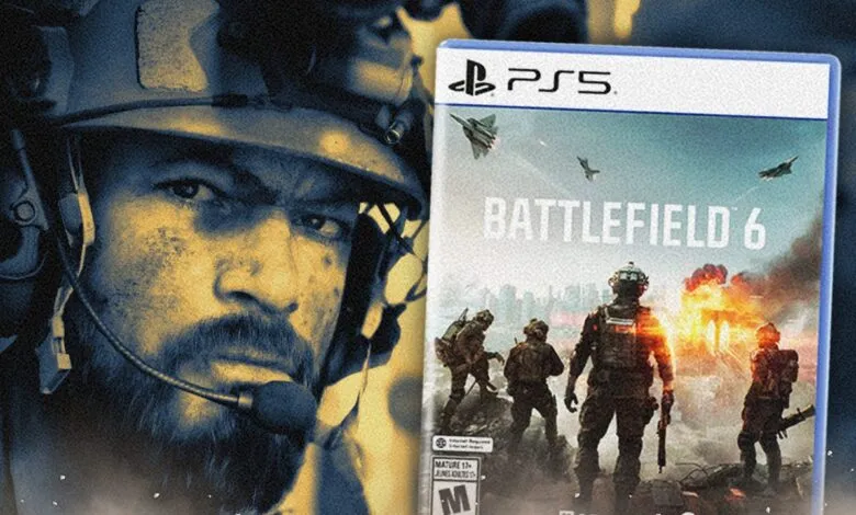 Battlefield 6 PS5 game cover featuring a soldier and intense combat.