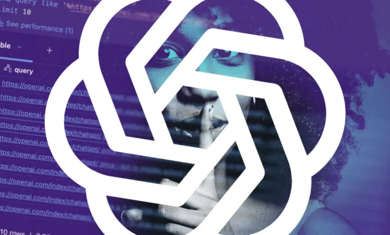 ChatGPT logo overlaid on a person's face with a finger to their lips, suggesting privacy.