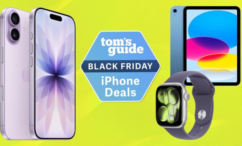 Black Friday deals on iPhone, iPad, and Apple Watch with Tom's Guide logo.