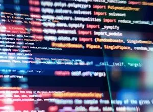 Close-up of computer screen displaying lines of colorful Python code.