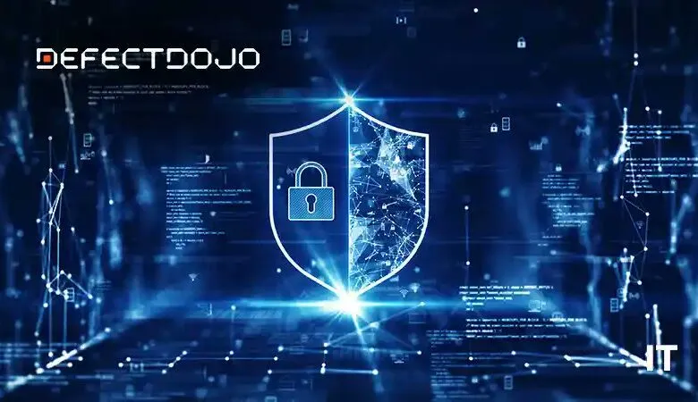 Digital shield with a padlock symbol, representing cybersecurity and data protection.