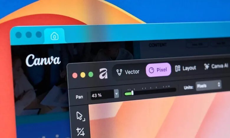 Close-up of the Canva design software interface on a computer screen.