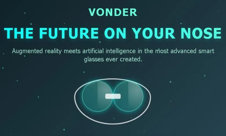 Vonder smart glasses with augmented reality and AI technology.