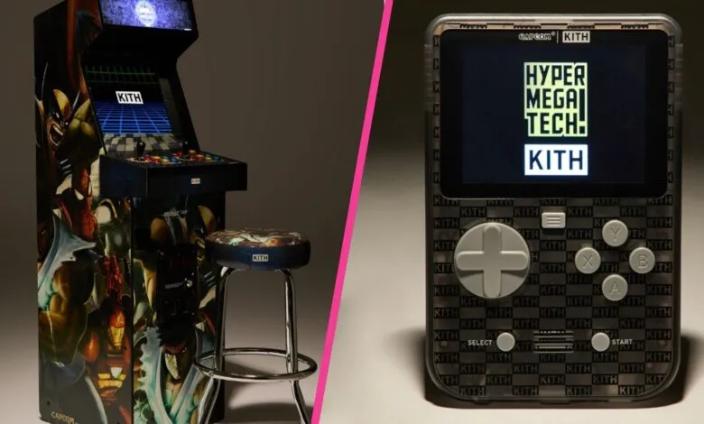 Kith branded arcade cabinet and handheld gaming device