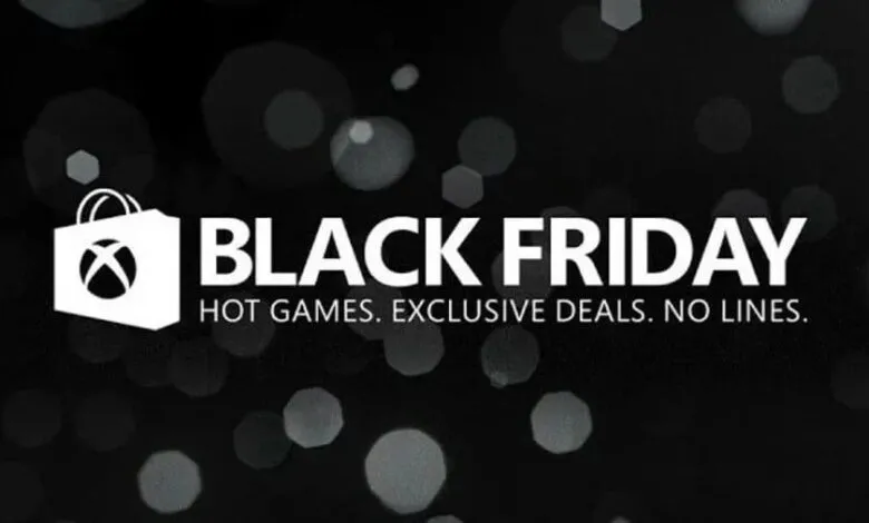 Xbox Black Friday sale with shopping bag icon and text.