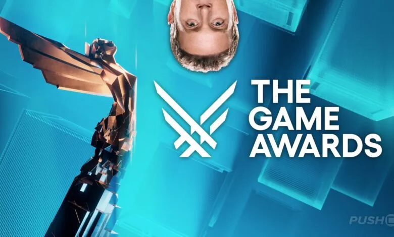 The Game Awards graphic featuring Geoff Keighley's face and the award statue.
