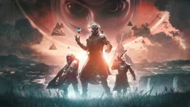 Destiny 2 Lightfall promotional art featuring three Guardians and Witness.
