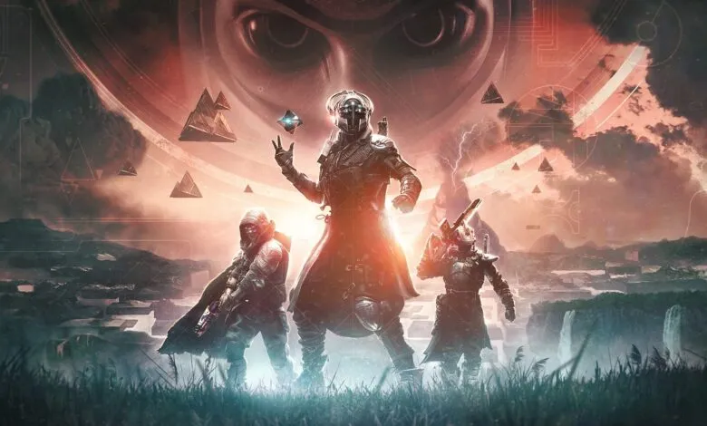 Destiny 2 Lightfall promotional art featuring three Guardians and Witness.