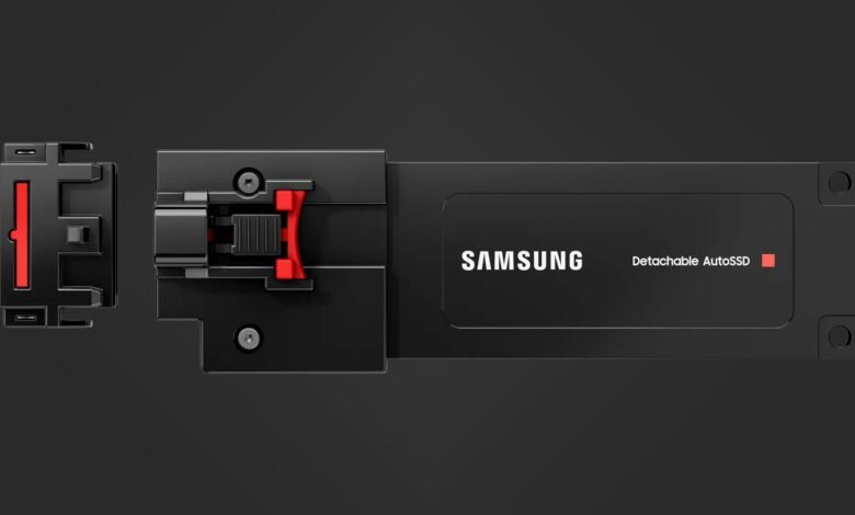 Samsung Detachable AutoSSD with a complex connector mechanism