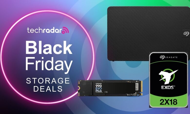 TechRadar Black Friday storage deals featuring Seagate and Samsung SSDs.