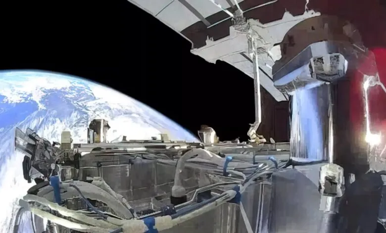 SpaceX Starshield satellite array in orbit above Earth