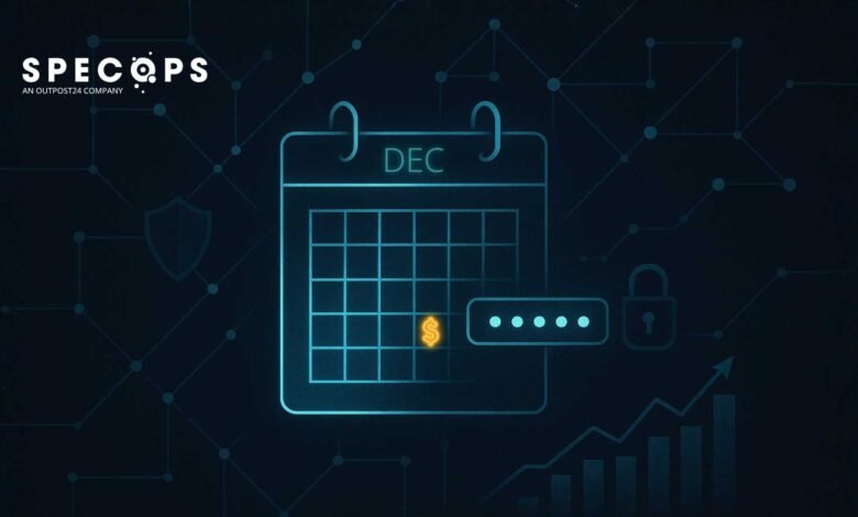 December calendar with dollar sign, password dots, and padlock icons.