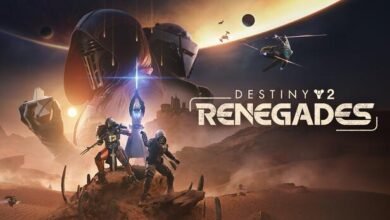 Destiny 2: Renegades cover art featuring characters and spaceships in a desert landscape.