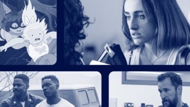 Collage of HBO Max shows: Adventure Time, Station Eleven, Made for Love, DMZ.