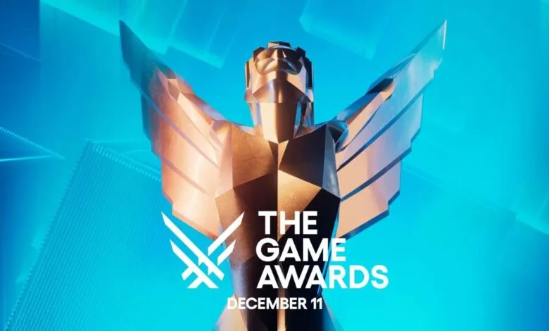 The Game Awards logo featuring a golden statue on a blue background.