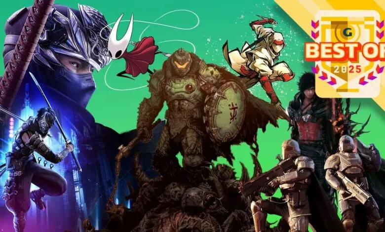 Collage of video game characters with 'Best of 2025' logo, showcasing diverse game genres.