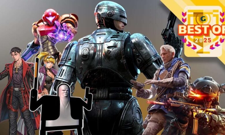Collage of video game characters including Robocop, Samus Aran, and others, with a 'Best of 2025' badge.