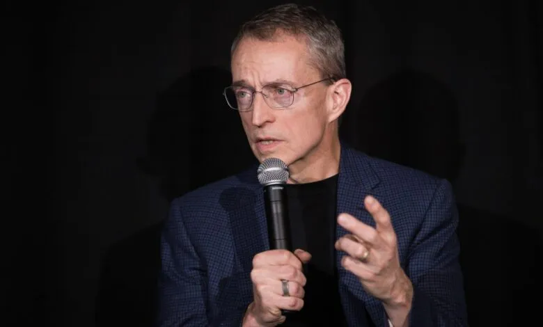 Pat Gelsinger speaking into a microphone at an event.
